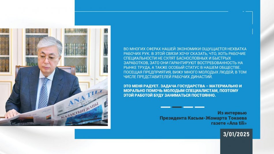Мемлекет басшысы Қасым-Жомарт Тоқаевтың "Ana tili" газетіне берген сұхбатынан